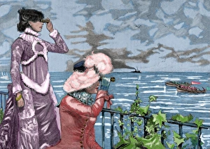 Bourgeoisie Collection: The Balcony. Engraving by Barcelo, La Ilustracion, 1882