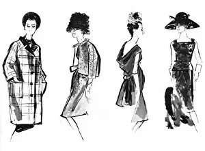 Brocade Gallery: Balenciaga and Givenchy fashions, 1961