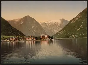 Balholm (i. e. Balestrand) from the fjord, Sognefjord, Norwa