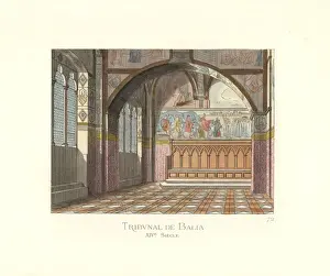 Levyfils Prints: The Balia or government tribunal in Siena, 14th century