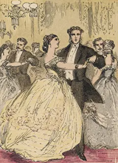 Ball Room Prints: Ball Scene, Circa 1860