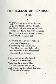 Gaol Prints: The Ballad of Reading Gaol by Oscar Wilde first verse
