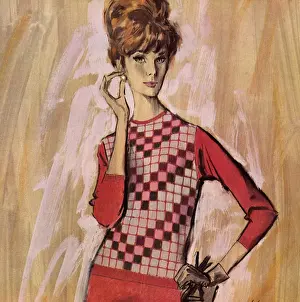 Ladylike Prints: Ballantyne pullover and skirt, - sixties woman