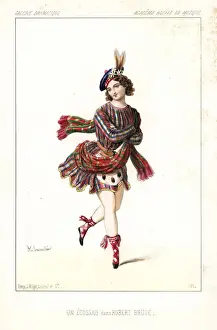 Rossini Prints: Ballet dancer in Scottish costume in Robert Bruce, 1846
