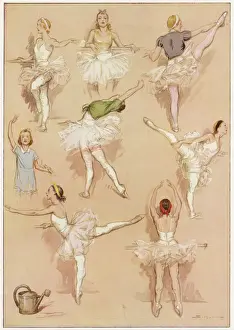 Dancers Prints: Ballet dancers exercising
