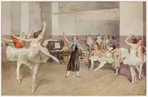 Pianist Prints: Ballet dancers rehearsing Rouet d Armor
