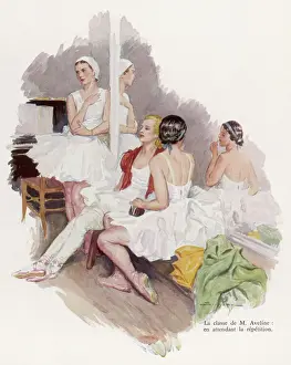 Rehearse Prints: Ballet dancers waiting to rehearse