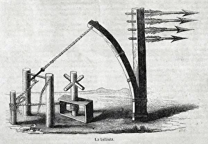 Launching Prints: Ballista or bolt thrower. Ancient missile weapon