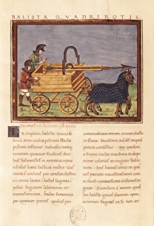 Treatise Gallery: Ballista quadrirotis. Carroballista. Roman siege