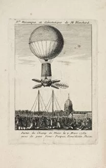 Images Dated 7th December 2011: Balloon ascent by Blanchard, Champ de Mars, Paris