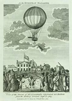Images Dated 7th December 2011: Balloon ascent of Lunardi, Artillery Ground