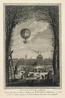 Balloon ascent from Tuileries Gardens, Paris