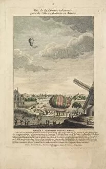 Artois Collection: Balloon descent, Beuvri near Bethune, France