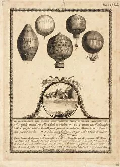 Images Dated 18th June 2012: Balloon designs by Charles & Robert and Montgolfier