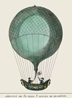 Aeronautic Gallery: Balloon. Engraving. It leaved in 14th January