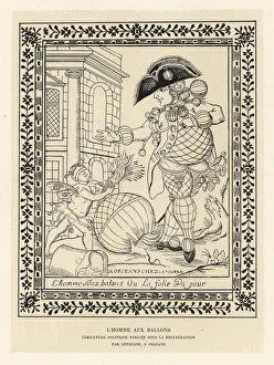 The balloon man, caricature of the balloonist Montgolfier The balloon man, caricature of the balloonist Montgolfier