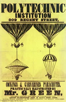 Institution Collection: Balloon and parachute lecture, Charles Green