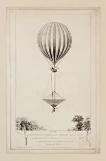 Tragedy Collection: Balloon with parachute, tragic accident of Mr Cocking
