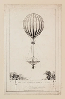 Images Dated 7th December 2011: Balloon with parachute, tragic accident of Mr Cocking
