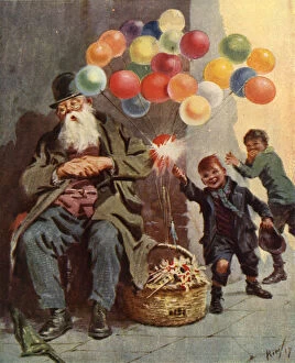 Balloon Seller and two naughty boys