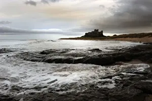 Shoreline Prints: Bamburgh Castle, Northumberland. Looking south east