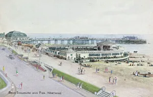 Worthing Prints: Band Enclosure and Pier, Worthing, West Sussex