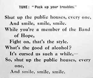 Hope Collection: Band of Hope temperance song, early 1900s