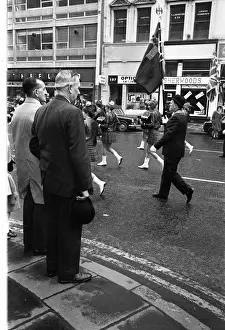 Band and Orangemen on parade, Belfast, Northern Ireland