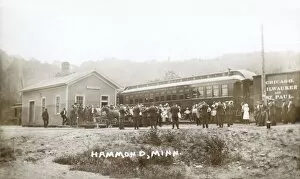 Hammond Collection: Band playing at Hammond railway station, Minnesota, USA