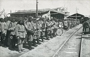 Syria Gallery: Band of the Turkish Army in Palestine awaits Djemal Pasha
