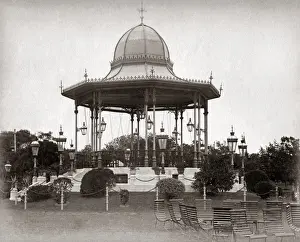 Bandstand in the park, Shanghai, China, circa 1890