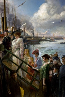 Bangor Boat Right-hand Panel of Triptych shipbuilding in Bangor Boat Right-hand Panel of Triptych shipbuilding in