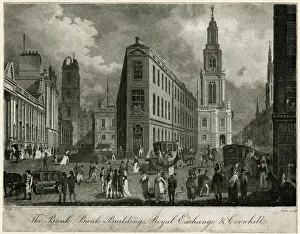 1805 Prints: Bank buildings, Royal Exchange & Cornhill 1805