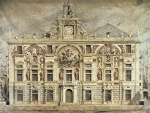 Banks Prints: Bank of San Giorgio in Genoa (16th c. ). ITALY
