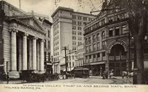 Busy Collection: Bank and shops, Wilkes-Barre, Pennsylvania, USA