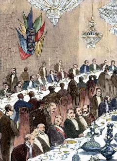 Protocol Gallery: Banquet. Engraving. 20th century