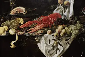 Flanders Prints: Banquet Still Life, 1644, by Adriaen van Utrecht (1599-1651 /