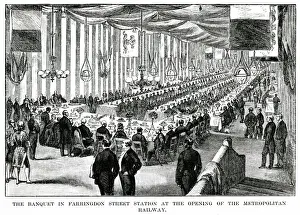 Celebration Prints: Banquet at Metropolitan underground opening, London 1863