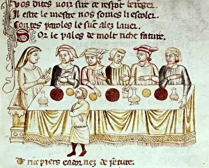 Nazionale Prints: Banquet scene. Illustration of the epic poem