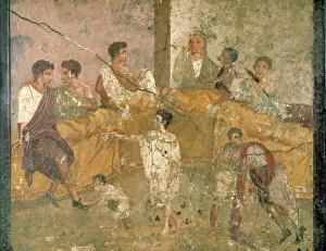 Pompeii Collection: Banquet Scene Mural Pompeii