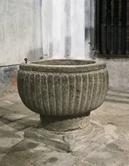 Hist Ricas Prints: Baptismal font