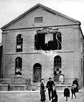 Shelling Collection: Baptist chapel in Hartlepool hit by German east coast raid - WWI