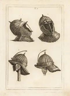 Respecting Prints: Bar helmet and one with a spring for a panache