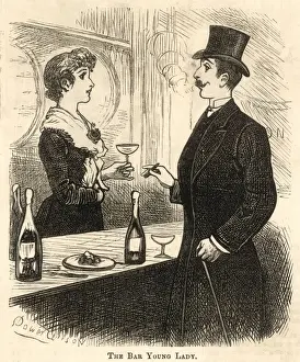 Comely Prints: Bar Lady and Customer