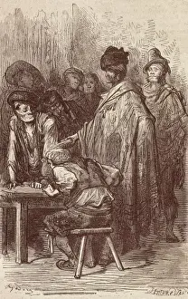 Bar un Madrid. Illustration from Charles Davillier s