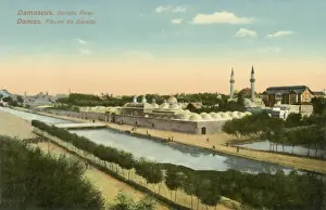 Barada river in Damascus, Syria