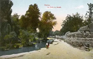 Barada river in Damascus, Syria