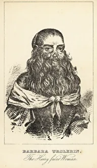 Memoirs And Anecdotes Prints: Barbara Urslerin, the hairy-faced woman, 17th century