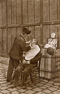 Images Dated 28th August 2018: Barber in action, Rouen, Normandy, Northern France