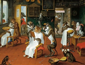 Allegory Gallery: Barbers shop with Monkeys and Cats